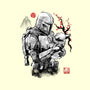 Hunter And Alien Baby Sumi-e-Mens-Premium-Tee-Astrobot Invention