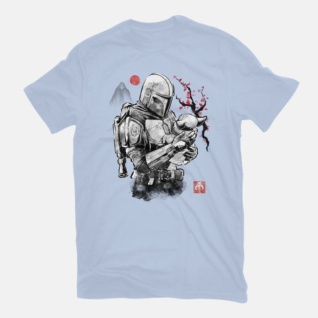 Hunter And Alien Baby Sumi-e-Mens-Heavyweight-Tee-Astrobot Invention