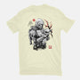 Hunter And Alien Baby Sumi-e-Mens-Premium-Tee-Astrobot Invention