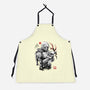 Hunter And Alien Baby Sumi-e-Unisex-Kitchen-Apron-Astrobot Invention