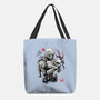 Hunter And Alien Baby Sumi-e-None-Basic Tote-Bag-Astrobot Invention