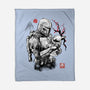 Hunter And Alien Baby Sumi-e-None-Fleece-Blanket-Astrobot Invention