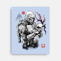 Hunter And Alien Baby Sumi-e-None-Stretched-Canvas-Astrobot Invention