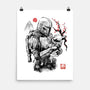 Hunter And Alien Baby Sumi-e-None-Matte-Poster-Astrobot Invention