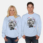 Hunter And Alien Baby Sumi-e-Unisex-Crew Neck-Sweatshirt-Astrobot Invention