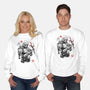 Hunter And Alien Baby Sumi-e-Unisex-Crew Neck-Sweatshirt-Astrobot Invention