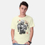Hunter And Alien Baby Sumi-e-Mens-Basic-Tee-Astrobot Invention