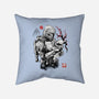 Hunter And Alien Baby Sumi-e-None-Removable Cover w Insert-Throw Pillow-Astrobot Invention