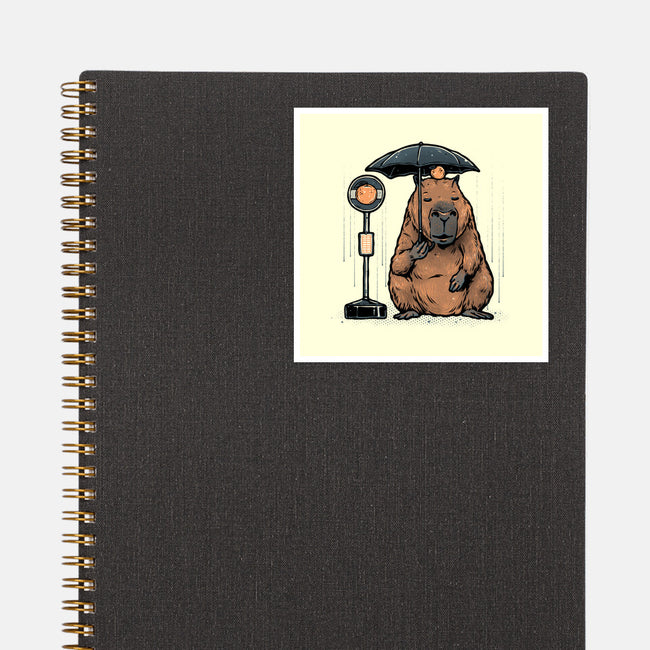 Capybara Bus Stop-None-Glossy-Sticker-glitchygorilla
