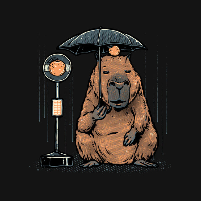 Capybara Bus Stop-None-Adjustable Tote-Bag-glitchygorilla