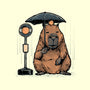 Capybara Bus Stop-None-Adjustable Tote-Bag-glitchygorilla