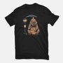 Capybara Bus Stop-Mens-Heavyweight-Tee-glitchygorilla