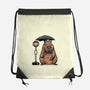 Capybara Bus Stop-None-Drawstring-Bag-glitchygorilla