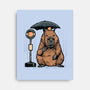Capybara Bus Stop-None-Stretched-Canvas-glitchygorilla