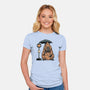 Capybara Bus Stop-Womens-Fitted-Tee-glitchygorilla
