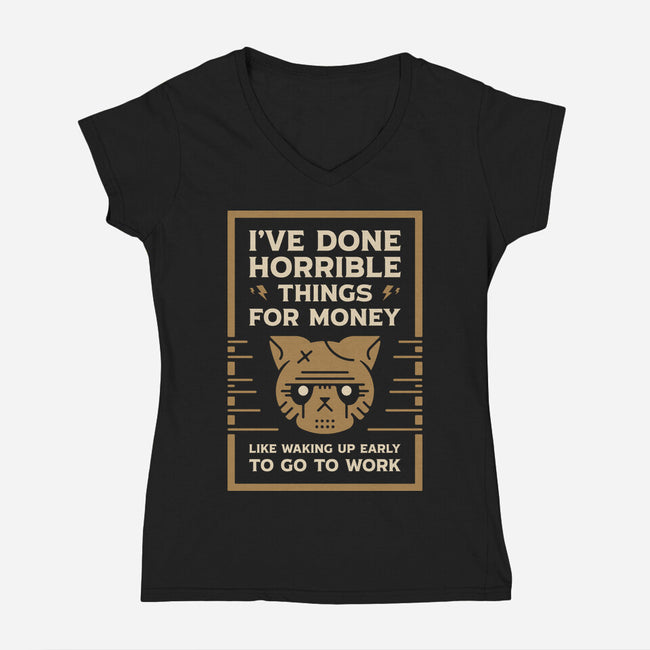 Horrible Things-Womens-V-Neck-Tee-BadBox