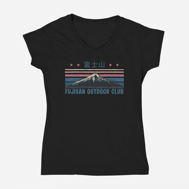 Fujisan Outdoor Club-Womens-V-Neck-Tee-glitchygorilla