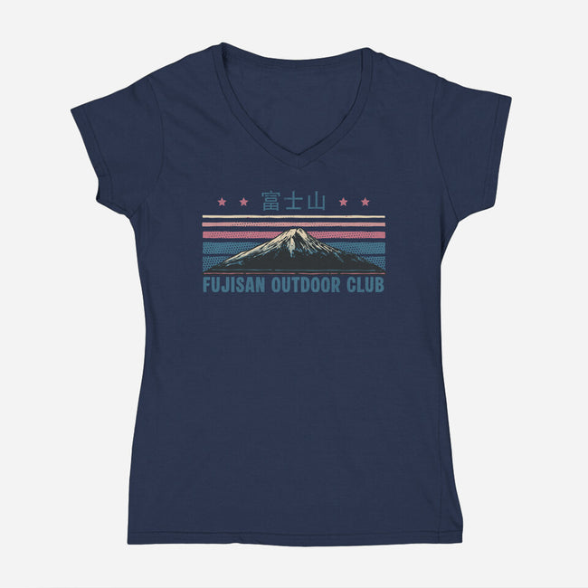 Fujisan Outdoor Club-Womens-V-Neck-Tee-glitchygorilla