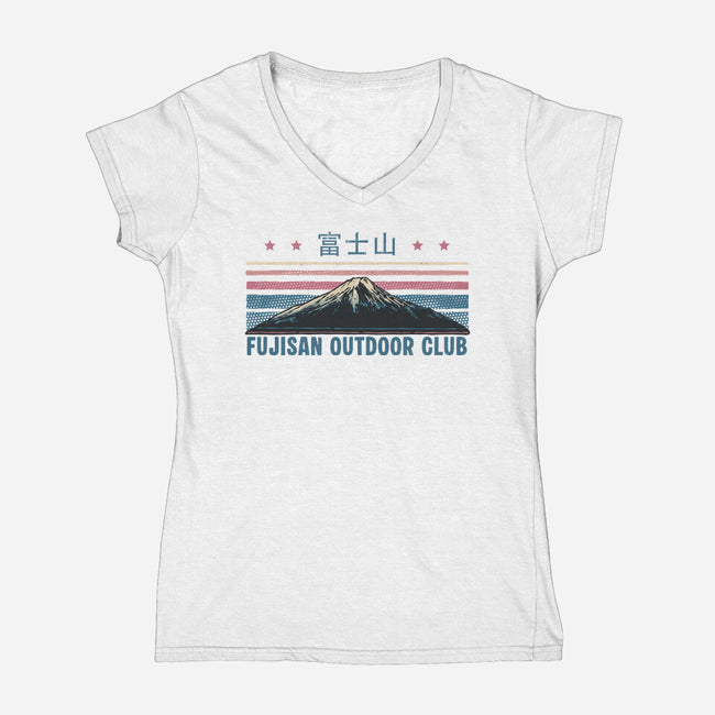 Fujisan Outdoor Club-Womens-V-Neck-Tee-glitchygorilla