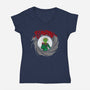 Martian Agent-Womens-V-Neck-Tee-jasesa