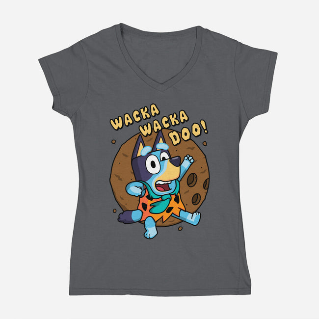 Wacka Wacka Doo-Womens-V-Neck-Tee-Raffiti