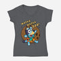 Wacka Wacka Doo-Womens-V-Neck-Tee-Raffiti