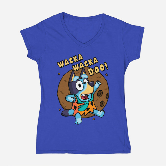 Wacka Wacka Doo-Womens-V-Neck-Tee-Raffiti