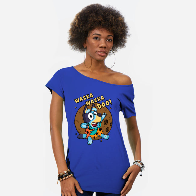 Wacka Wacka Doo-Womens-Off Shoulder-Tee-Raffiti