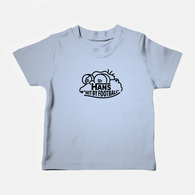 Hans Hit By Football-Baby-Basic-Tee-Raffiti