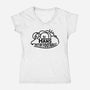 Hans Hit By Football-Womens-V-Neck-Tee-Raffiti