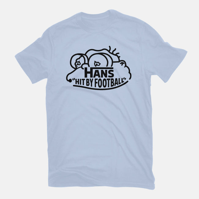 Hans Hit By Football-Womens-Basic-Tee-Raffiti