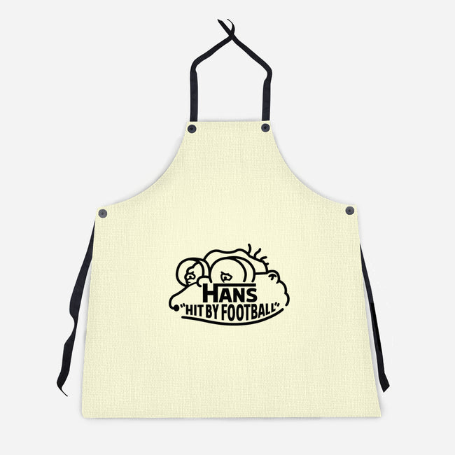 Hans Hit By Football-Unisex-Kitchen-Apron-Raffiti