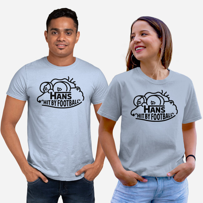 Hans Hit By Football-Unisex-Basic-Tee-Raffiti