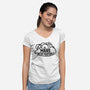 Hans Hit By Football-Womens-V-Neck-Tee-Raffiti