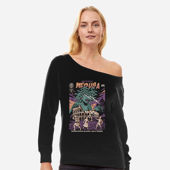 Medusa Attack-Womens-Off Shoulder-Sweatshirt-Eoli Studio