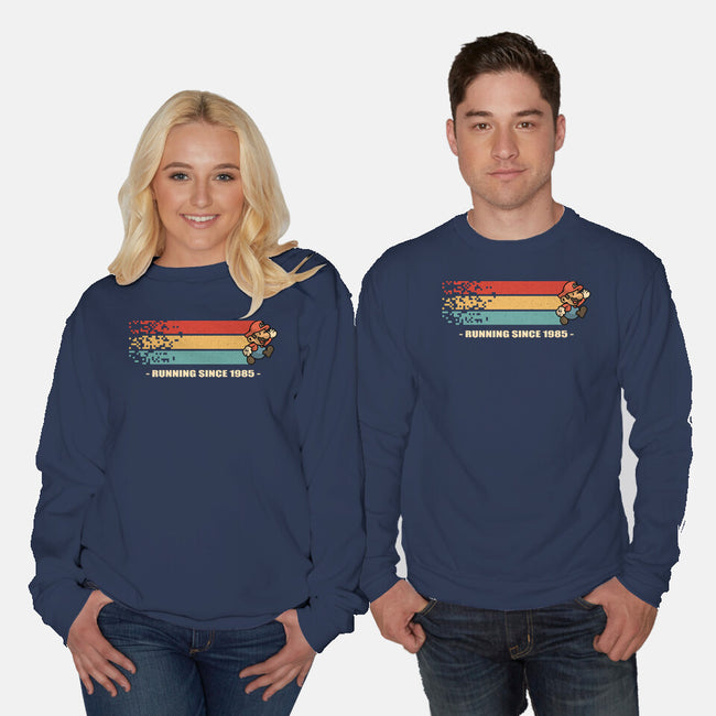 Running Since 1985-Unisex-Crew Neck-Sweatshirt-erion_designs