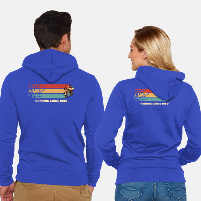 Running Since 1985-Unisex-Zip-Up-Sweatshirt-erion_designs