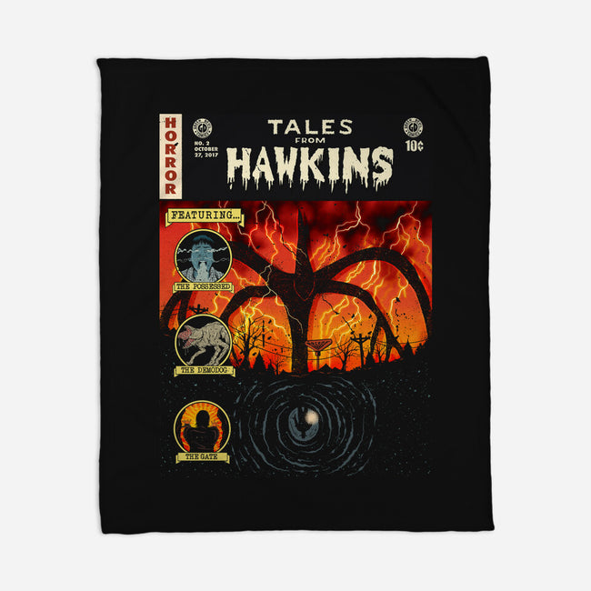 Tales From Hawkins-None-Fleece-Blanket-Green Devil