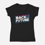 Back To The Stars-Womens-V-Neck-Tee-rocketman_art