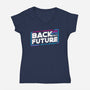 Back To The Stars-Womens-V-Neck-Tee-rocketman_art