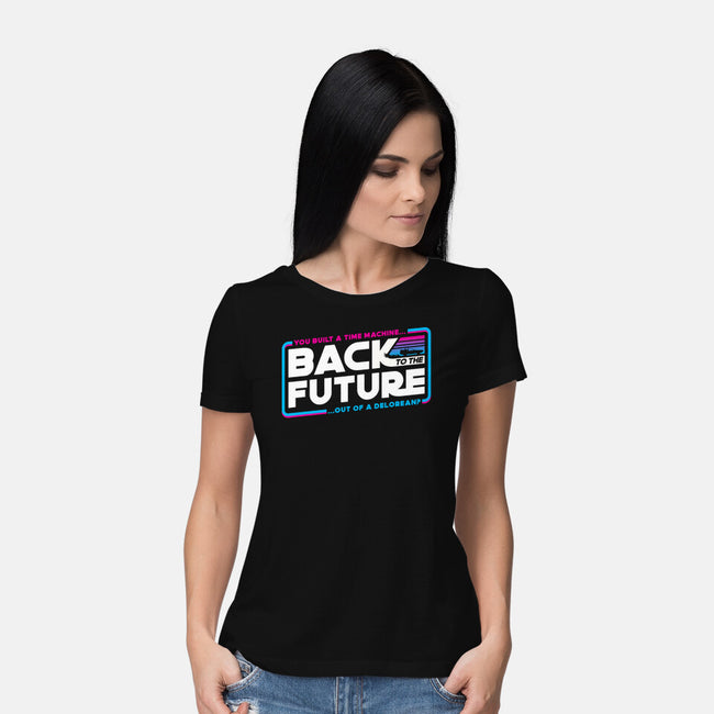 Back To The Stars-Womens-Basic-Tee-rocketman_art