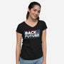 Back To The Stars-Womens-V-Neck-Tee-rocketman_art