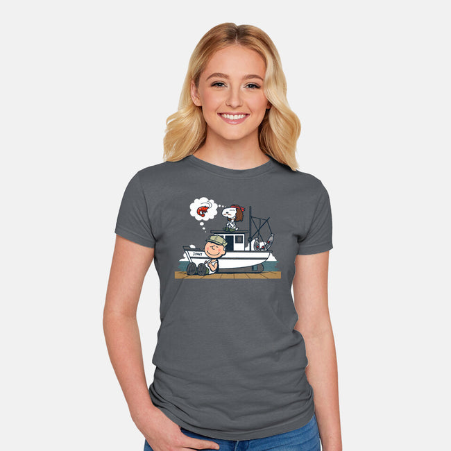Shrimp Nuts-Womens-Fitted-Tee-Boggs Nicolas