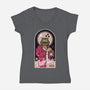 The Dude Abides-Womens-V-Neck-Tee-BadBox