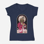 The Dude Abides-Womens-V-Neck-Tee-BadBox