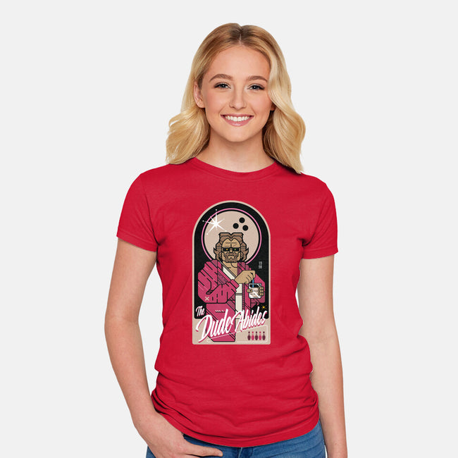 The Dude Abides-Womens-Fitted-Tee-BadBox