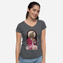 The Dude Abides-Womens-V-Neck-Tee-BadBox