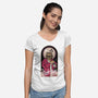 The Dude Abides-Womens-V-Neck-Tee-BadBox