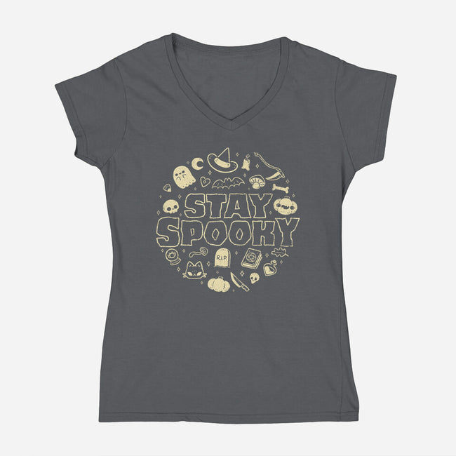 Stay Spooky Cute-Womens-V-Neck-Tee-xMorfina