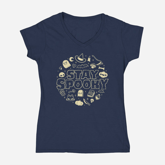 Stay Spooky Cute-Womens-V-Neck-Tee-xMorfina
